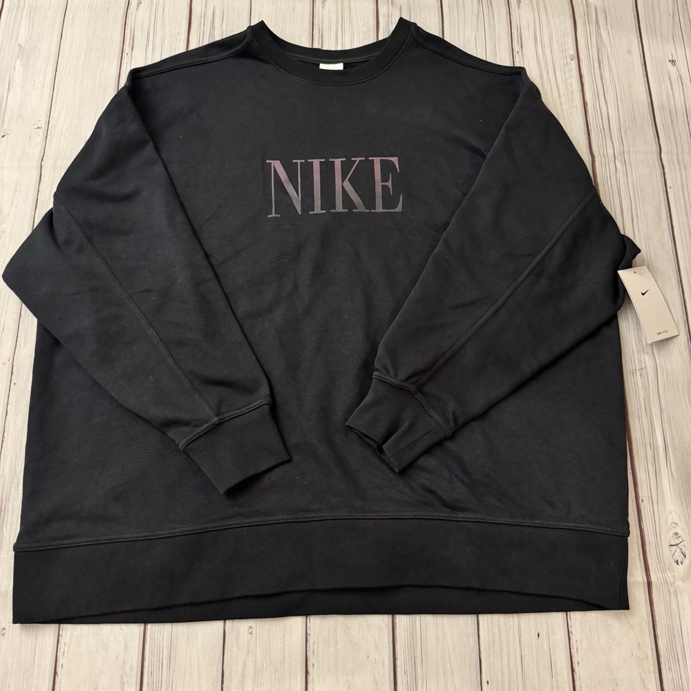 Nike Dri-FIT Get Fit Graphic Training Sweatshirt Black XL Oversized Women's NWT